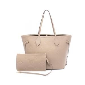 Louis Vuitton Neverfull Empreinte Tourterelle Tote Bag Beige Tan Leather